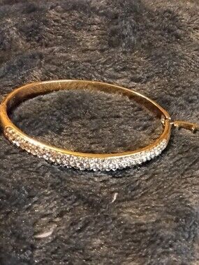Gold-Tone Pavé Crystal Bangle Bracelet - Women Jewelry